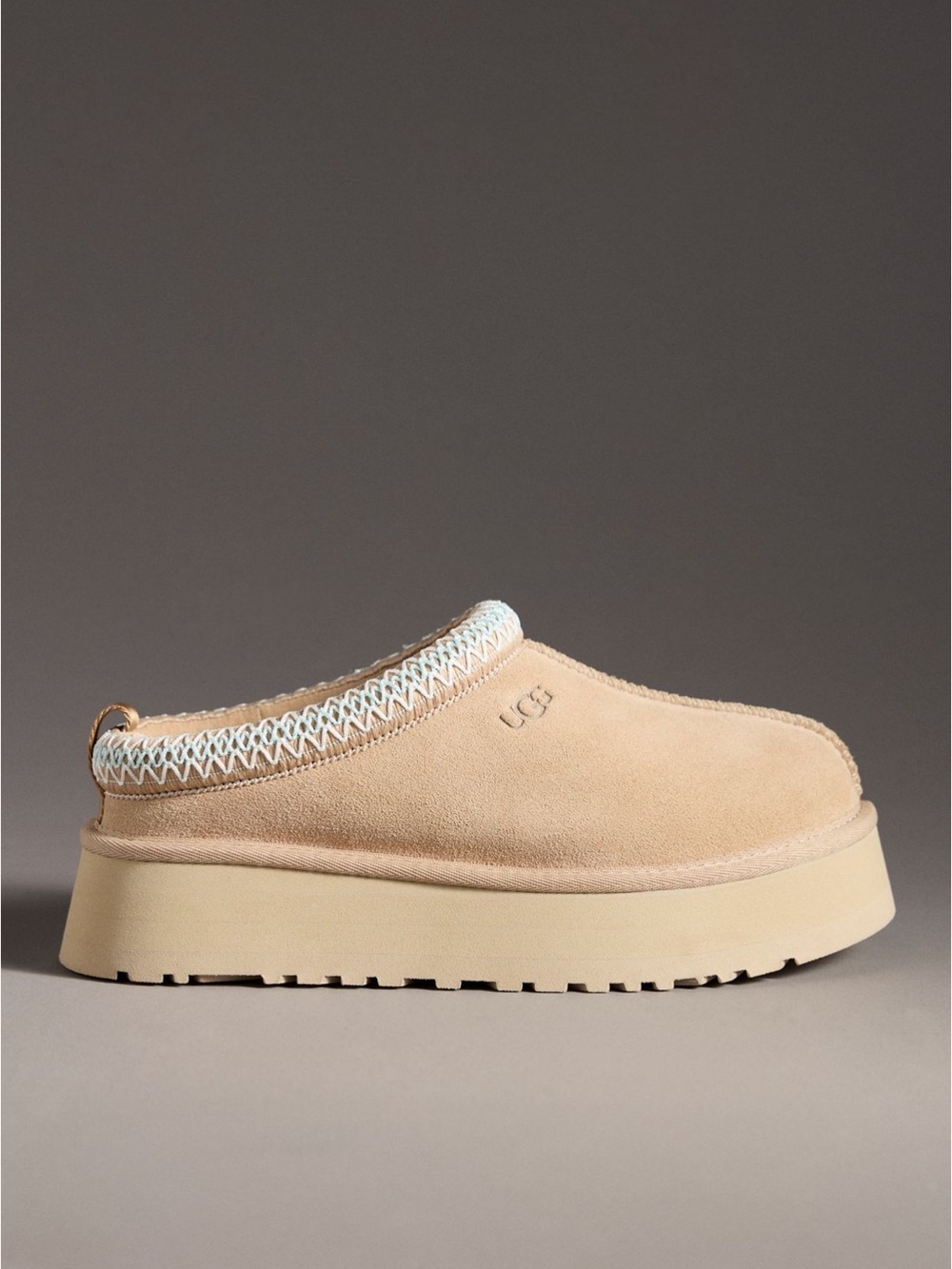 UGG Women's Sand Beige Suede Platform Mule - Picture 1 of 10